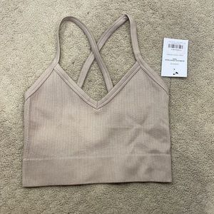 cotton on body size s beige cropped tank top